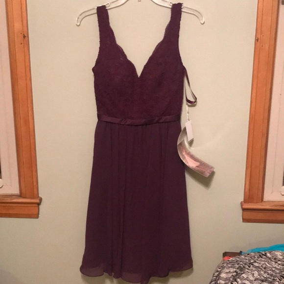 Dresses & Skirts - Never worn, stunning eggplant dress. Size 4.